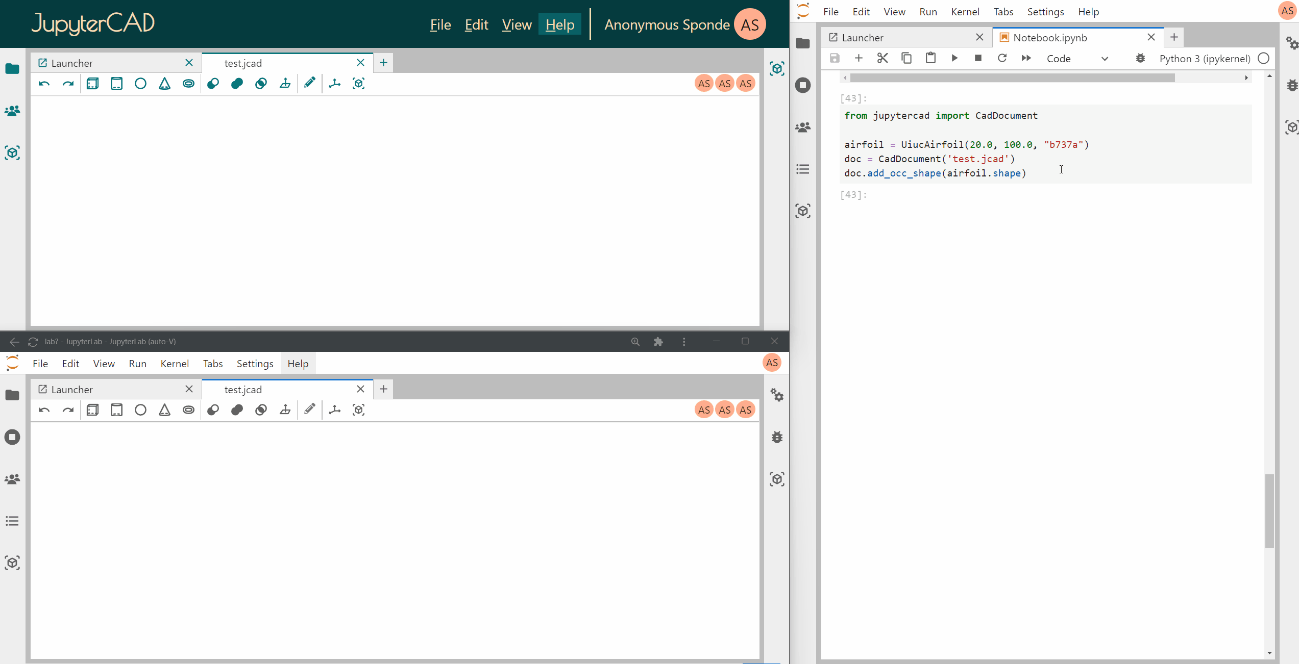 JupyterCAD collaborative features